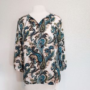 ⭐️5/$20 Villager a Liz Claiborne Paisley Blouse Size Small